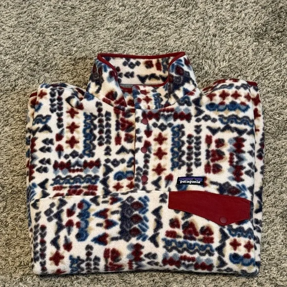 Patagonia XXL Multicolor Patterned Synchilla Fleece Pullover - Picture 2 of 7